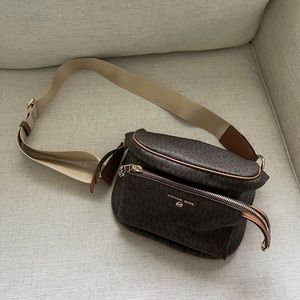 Brown Logo Michael Kors Fanny Pack